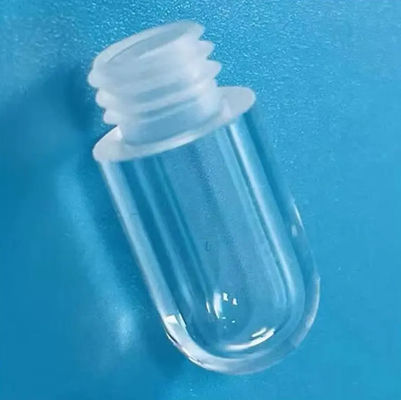 1100 Degrees Work Temperature Fused Silica Transparent Threaded Tube With One End Closed Design